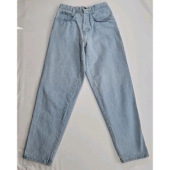 Vintage Mom Button Fly Jeans High Waist Tapered Light Wash Women's Size 9 26x28 - Picture 2 of 16